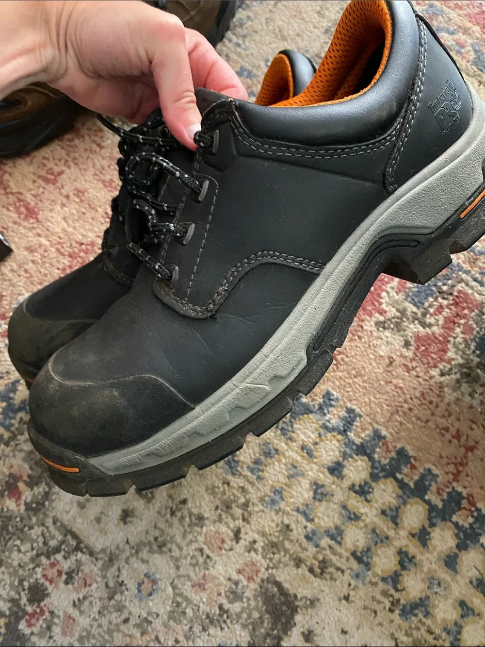 Timberland PRO Black Work Boot with Orange Lining Steeltoe